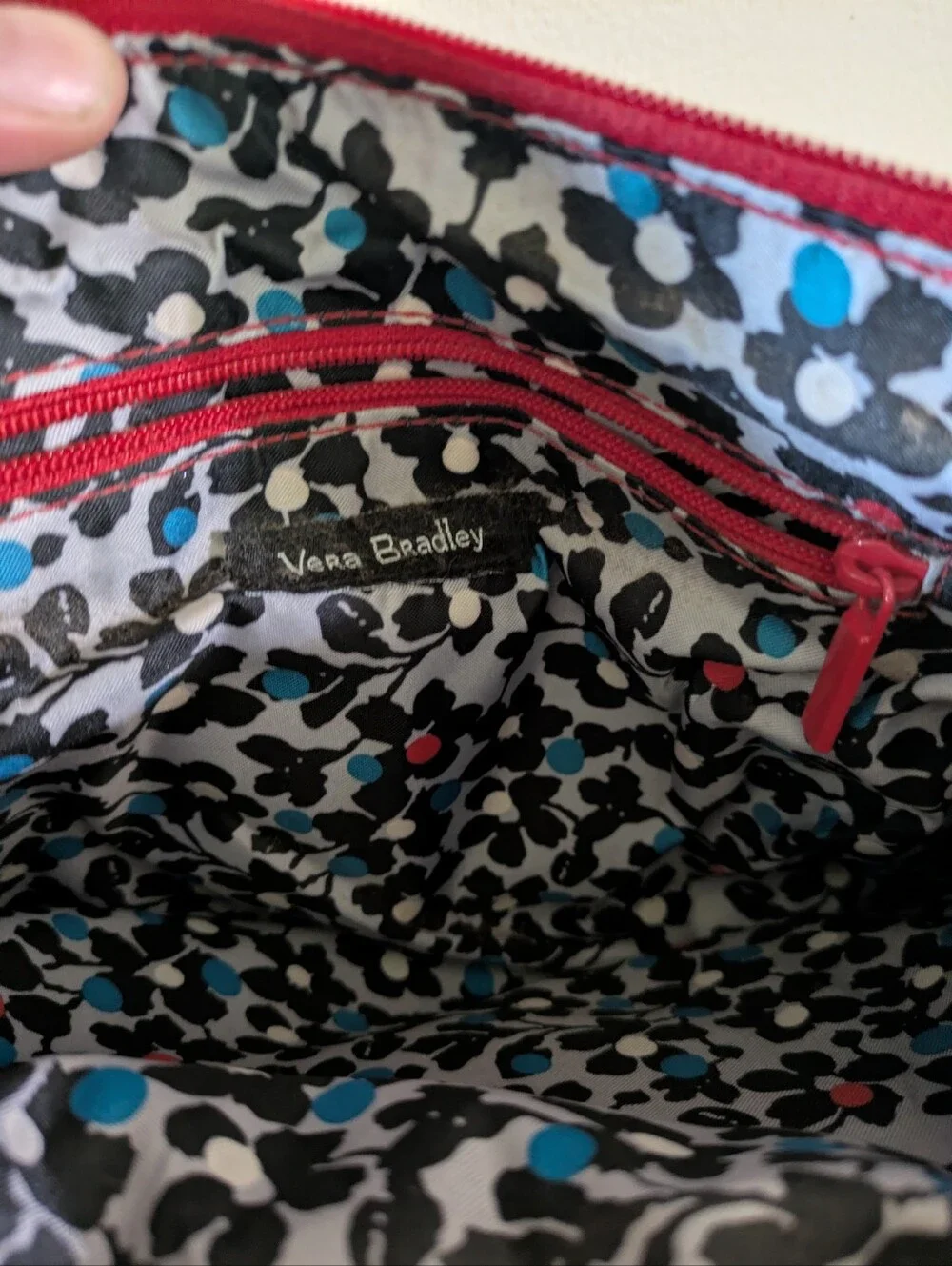Vera Bradley Red Quilted RFID Little Hipster Crossbody Bag Classy Vibrant Style